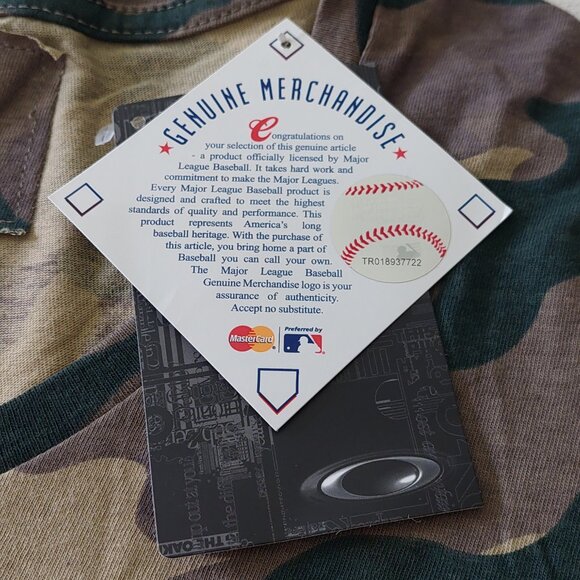 Oakley Angels Baseball Olive & Tan Camo Short Sleeve Tee Women's Size XS - Picture 8 of 11